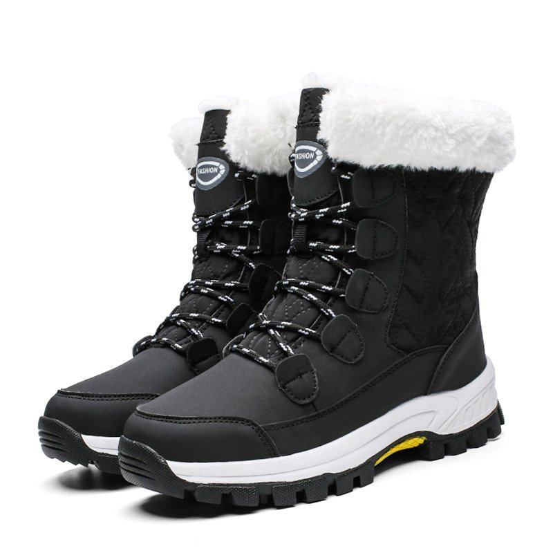 Winter large size all-match high-top cotton shoes waterproof snow women plus velvet thickened womens snow boots
