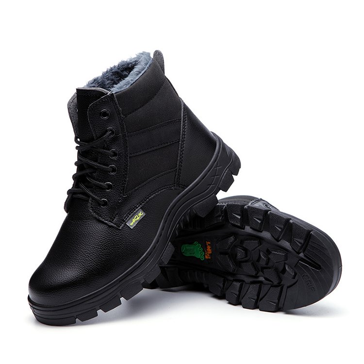 Winter safety boots site safety shoes plus velvet labor protection shoes leather safety boots for sale