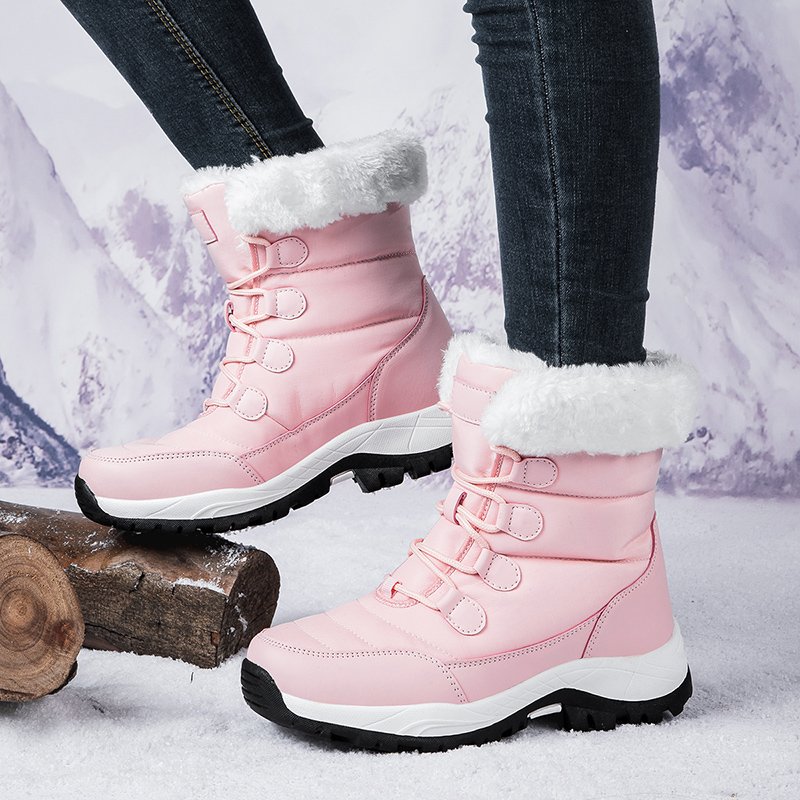 Women's High quality outdoor Winter Waterproof Shoes Non-Slip Height Increasing Thermal Plus Snow Boots
