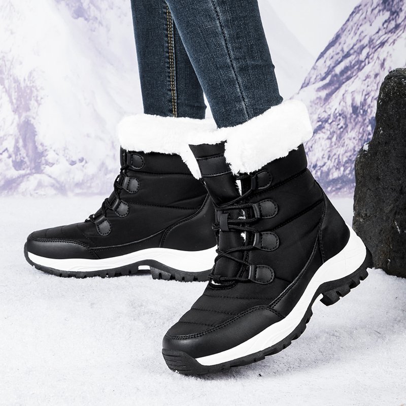 Women's High quality outdoor Winter Waterproof Shoes Non-Slip Height Increasing Thermal Plus Snow Boots