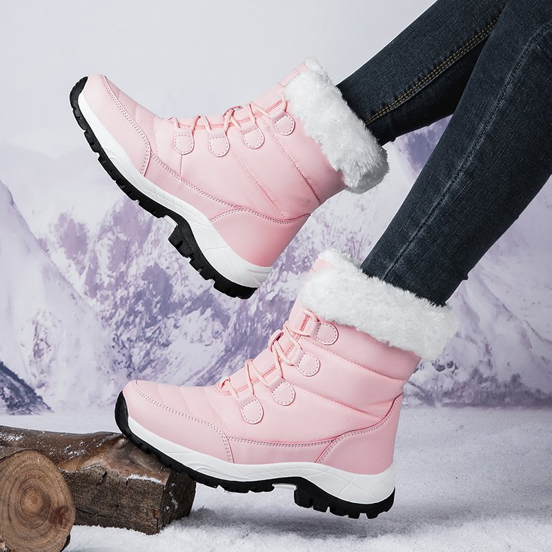 Women's High quality outdoor Winter Waterproof Shoes Non-Slip Height Increasing Thermal Plus Snow Boots