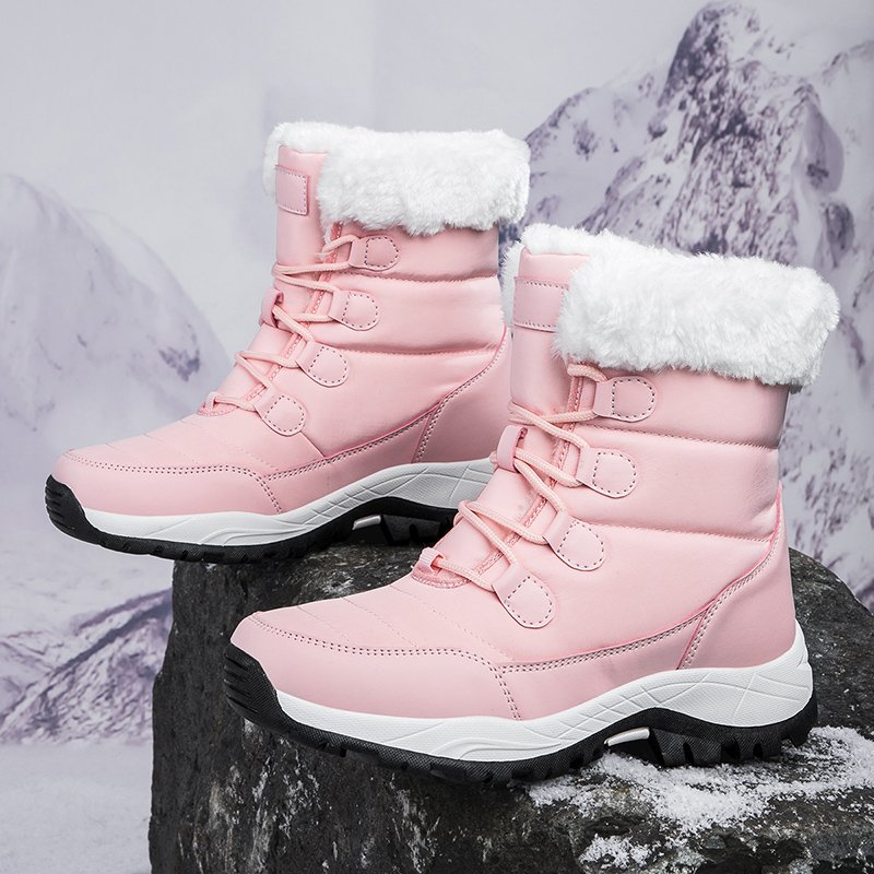 Women's High quality outdoor Winter Waterproof Shoes Non-Slip Height Increasing Thermal Plus Snow Boots