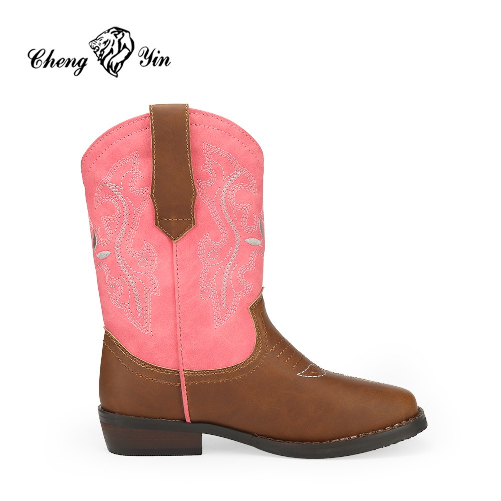 Alibaba wholesale price Good Quality Western cowboy boots Flash led light Children shoes Popular fashion cowgirls boots