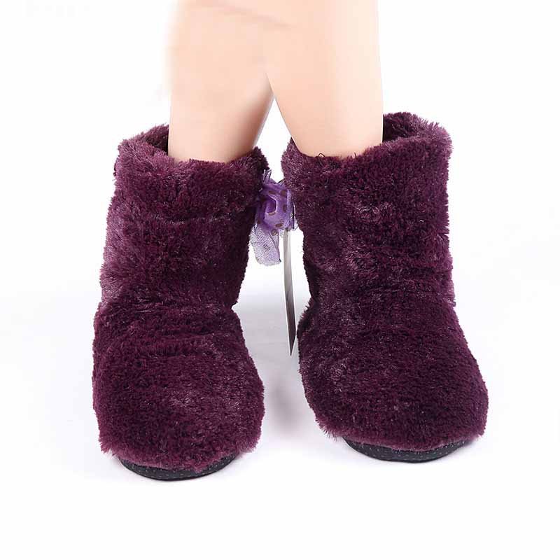 2020 House Shoes Fashion Ankle Height Flat Casual Boots Winter Warm Fuzzy Boots