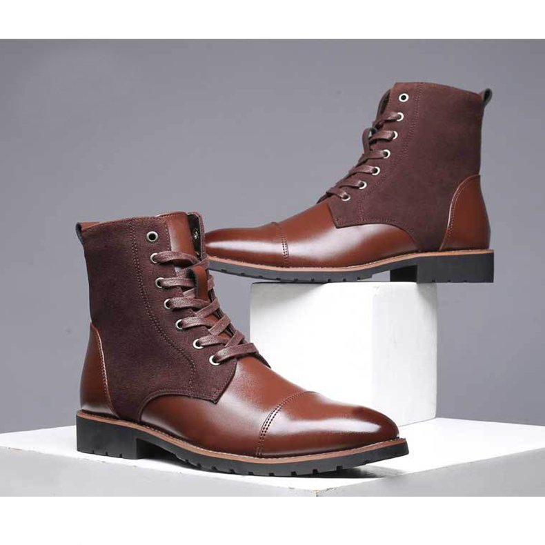 Fashion style leather men's boots comfort pigskin cushions handmade quality Shoes boots breath chukka boots for men