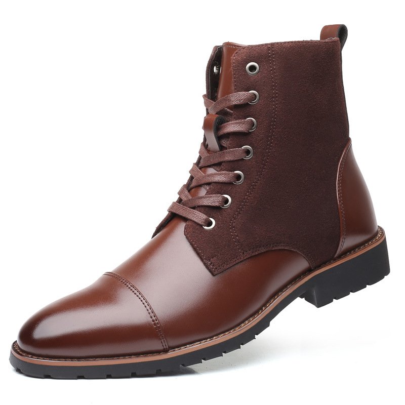 Fashion style leather men's boots comfort pigskin cushions handmade quality Shoes boots breath chukka boots for men