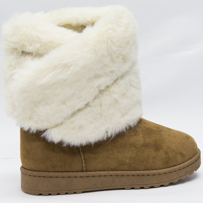 Wholesale Classic Furry Anti-Slip Tpr Outsole Thick Suede Warm Snow Boots Winter Soft Faux Fur Snow Ankle Boots