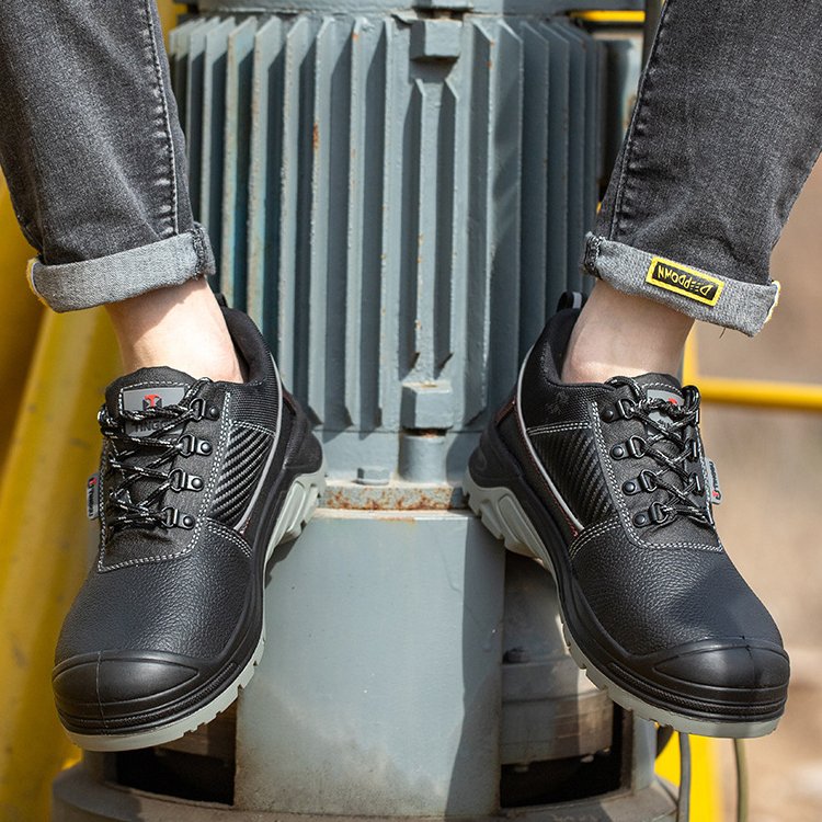 Hot Selling Industrial Protective Breathable Work Boot Casual Trainers Steel Toe Cap Safety Shoes for Men Case Black Auto Mesh