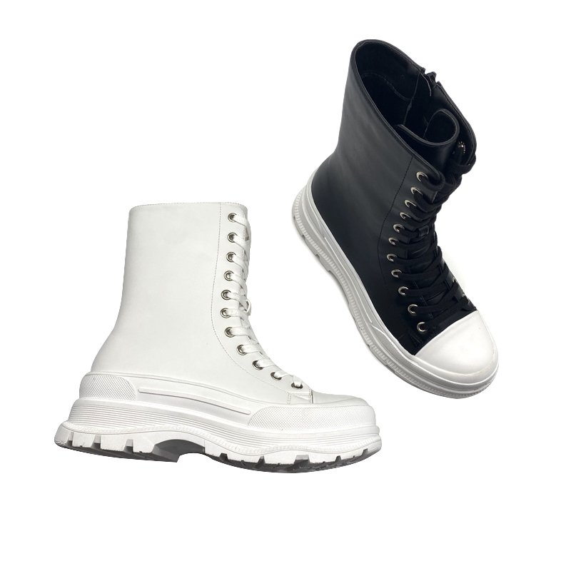 New Models Trendy High Quality women boot Soft Wholesale Price Lace Up Height Increasing Customized zipper boots
