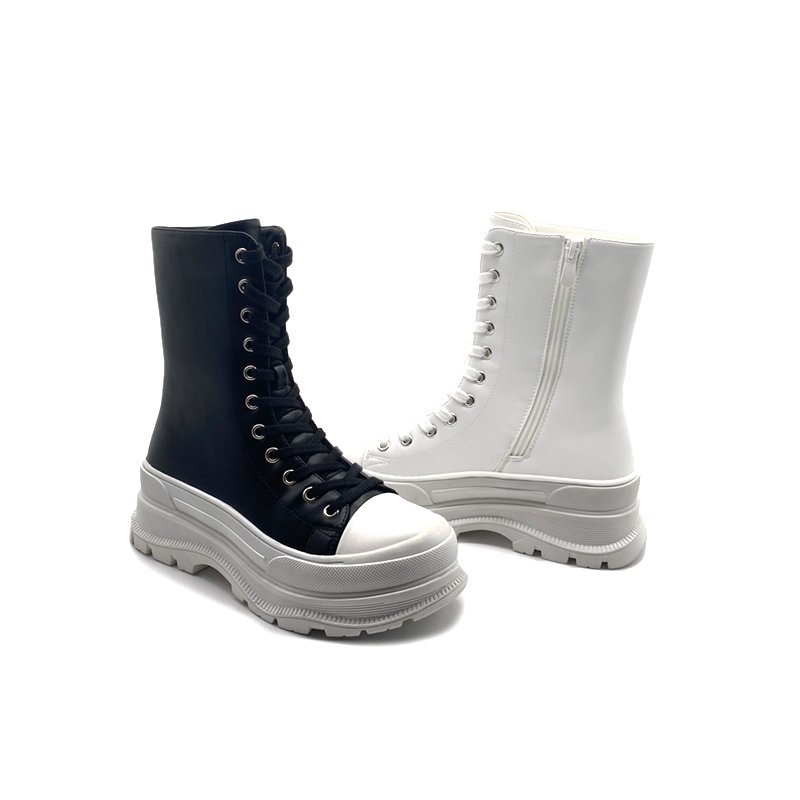 New Models Trendy High Quality women boot Soft Wholesale Price Lace Up Height Increasing Customized zipper boots