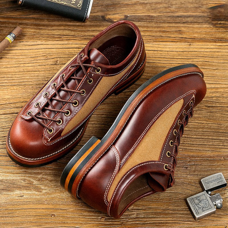 New Cowhide Martin Boots for Men's Casual Low Top leather boots for men