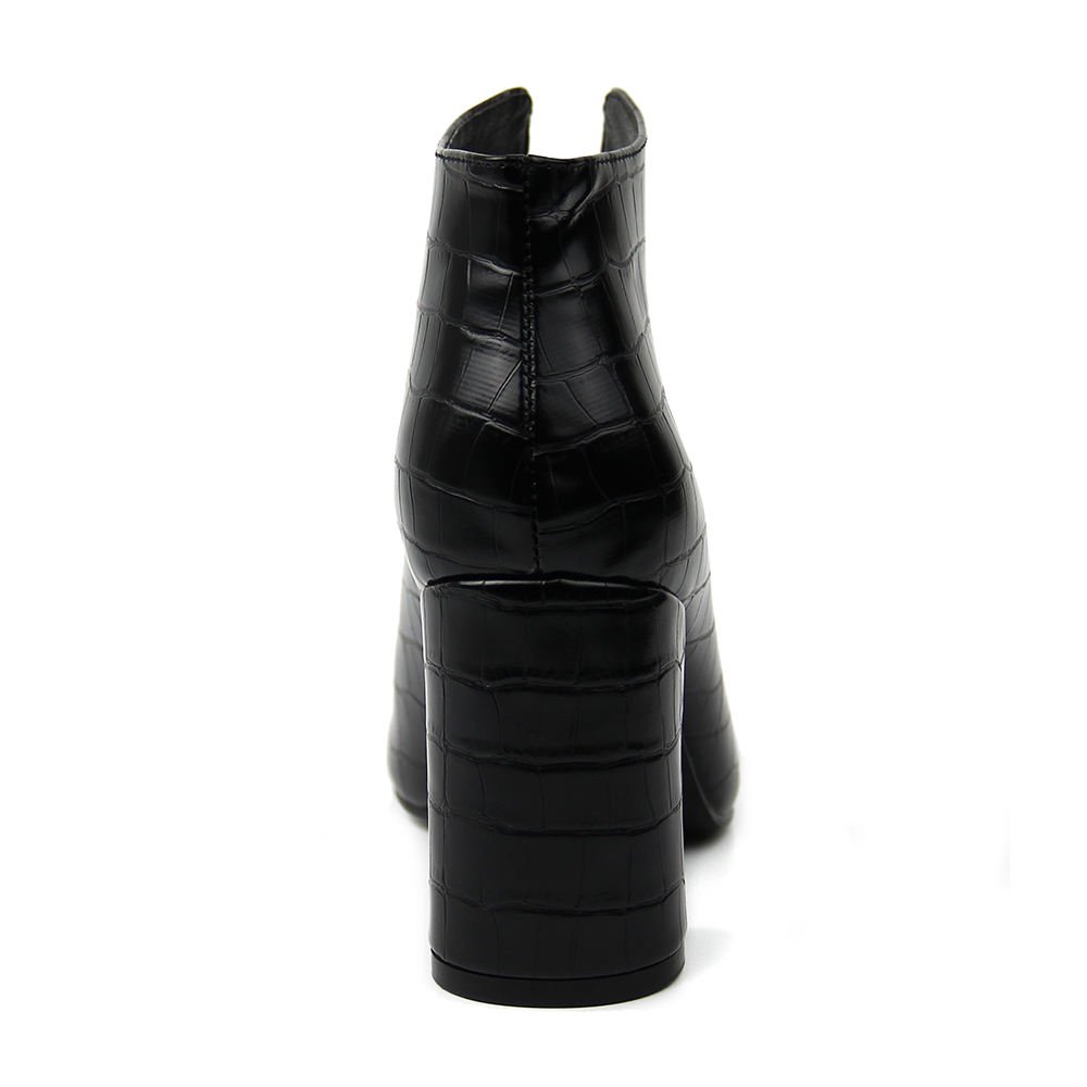 Designer Ladies Sexy Pointed Toe Black Ankle Boot High Heels PU Leather Elastic Band Shoes Winter Autumn Ankle Bootie for Women