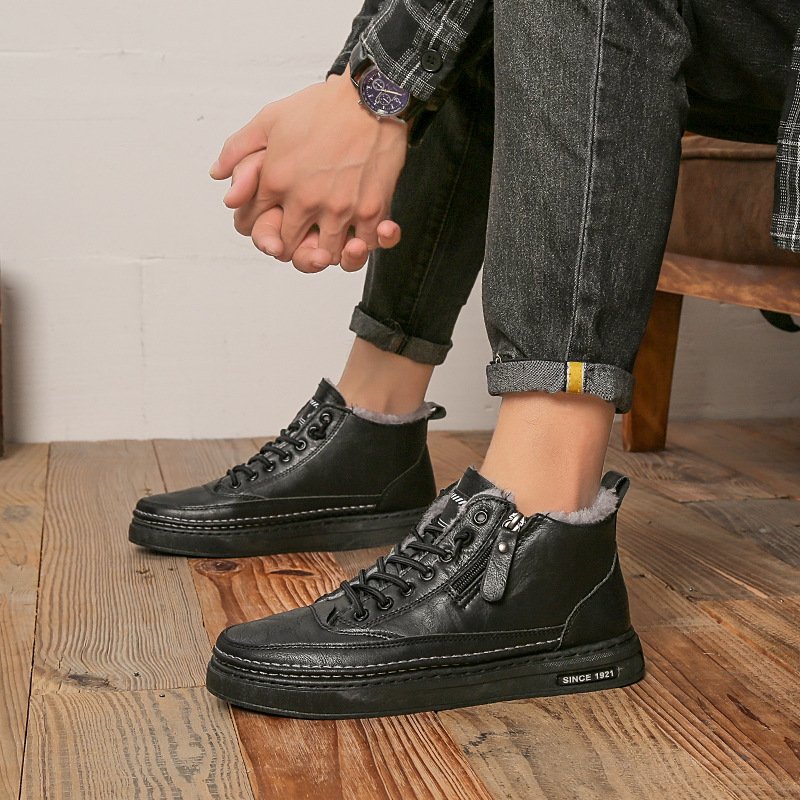 Men's shoes winter new snow boots warm casual shoes work cotton shoes