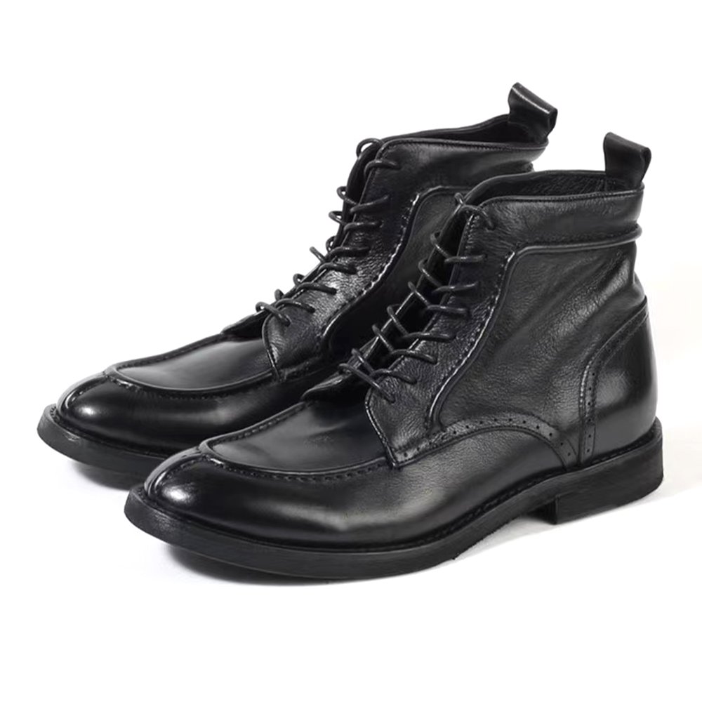 Wholesale Custom Men Waterproof Light Leather Boots Fashion Men Dress Boots Shoes Soft Leather Boots