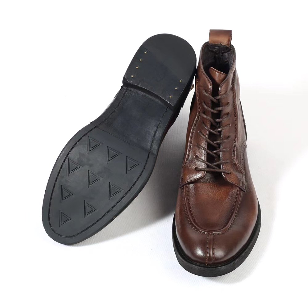 Wholesale Custom Men Waterproof Light Leather Boots Fashion Men Dress Boots Shoes Soft Leather Boots