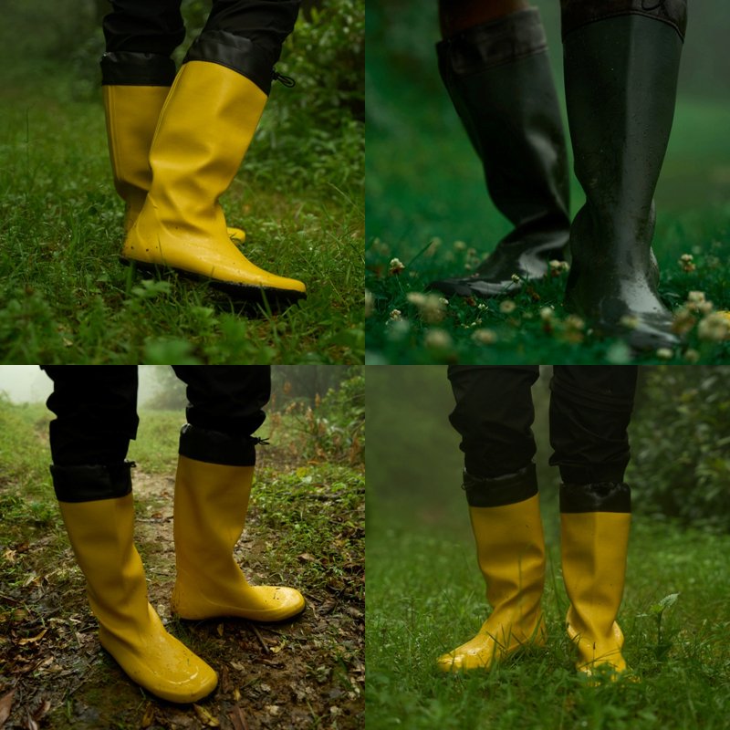 Custom LOGO Wholesale Adult Men Neoprene Waterproof Long Rubber Women Wellington Foldable Rain Boots Barefoot Boots for Men