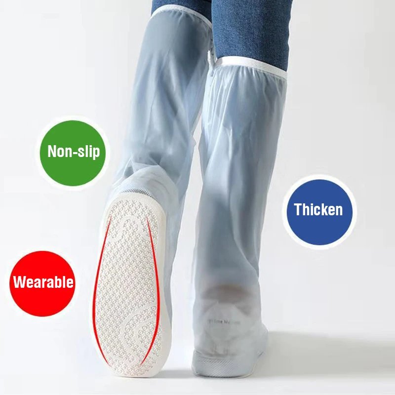 High Top Unisex Shoe Covers PVC Reusable Rain Boot Covers Anti-Slip Stay Dry Waterproof Strong Durable Snow Rain Covers