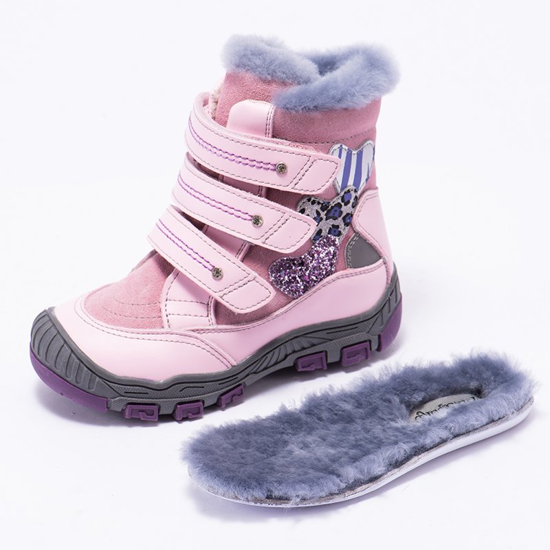 Princepard multicolor boots for kids natural fur genuine leather orthopedic boots girls 21-36 size
