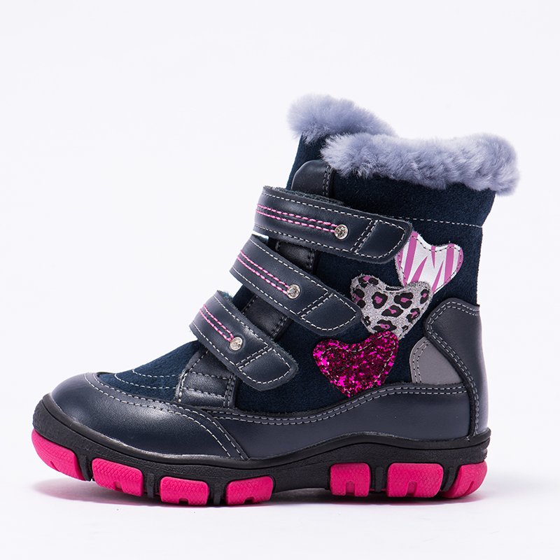 Princepard multicolor boots for kids natural fur genuine leather orthopedic boots girls 21-36 size