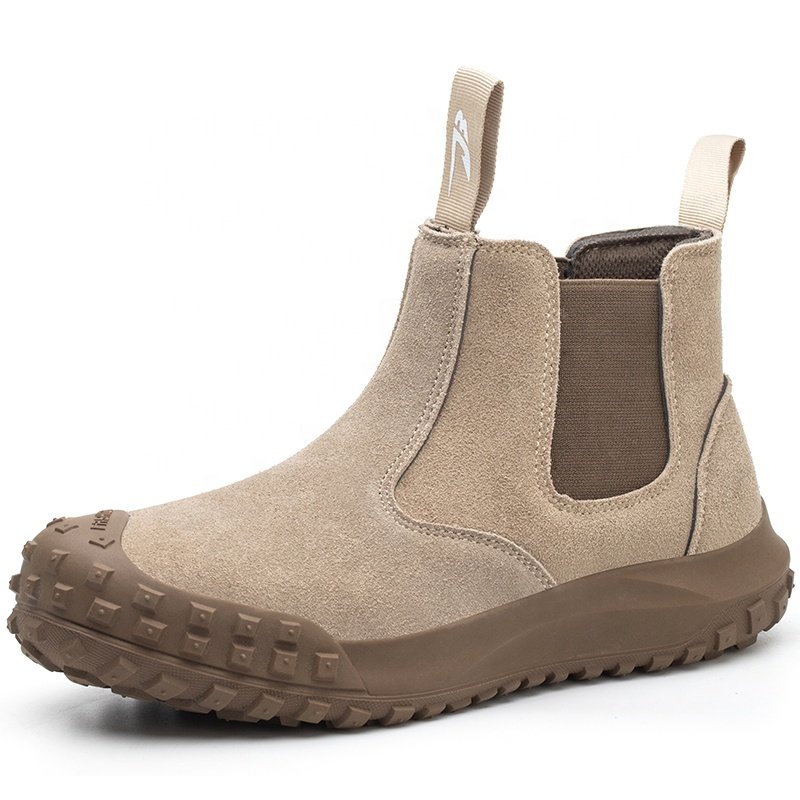 Black Wear-resistant microfiber leather anti-smashing steel toe men safety boots