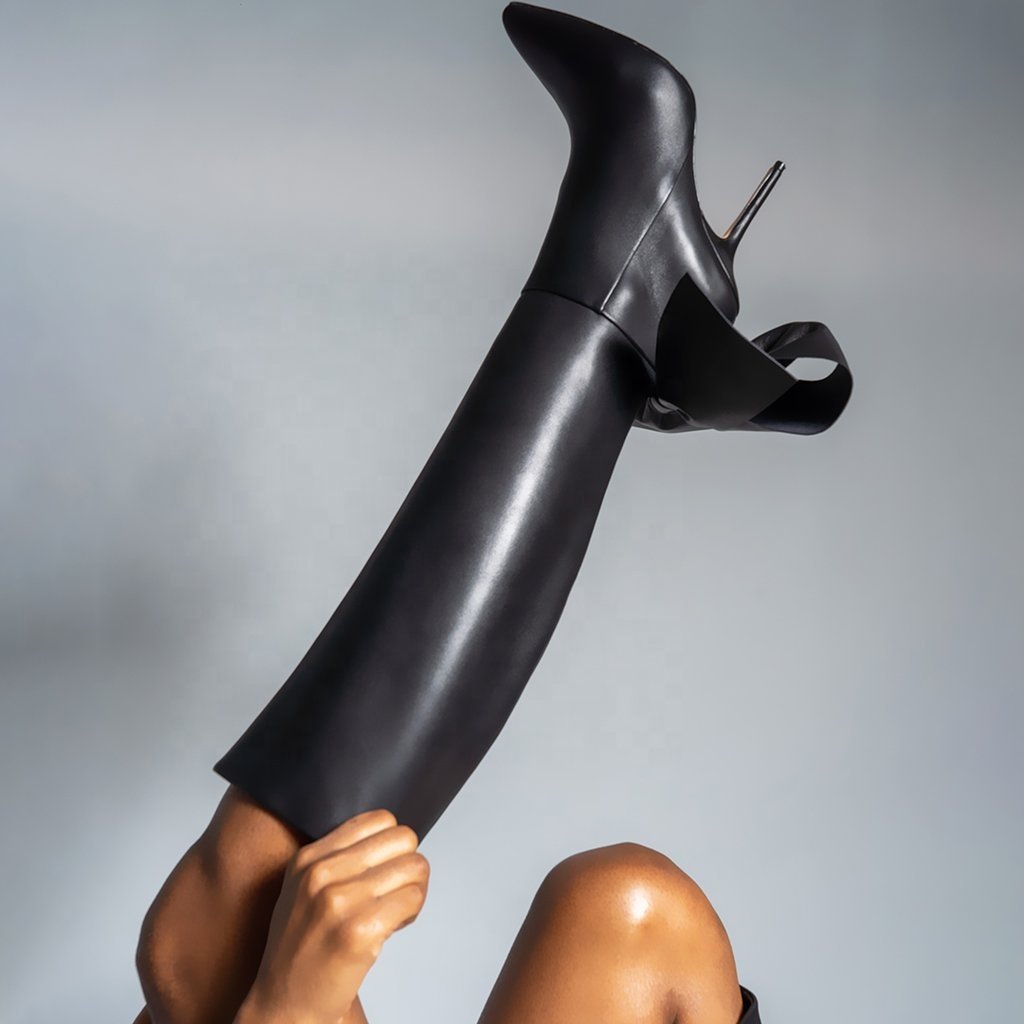 Knee high boots 2021 new design bow detail fashion trend women long boots shoes knee high boots