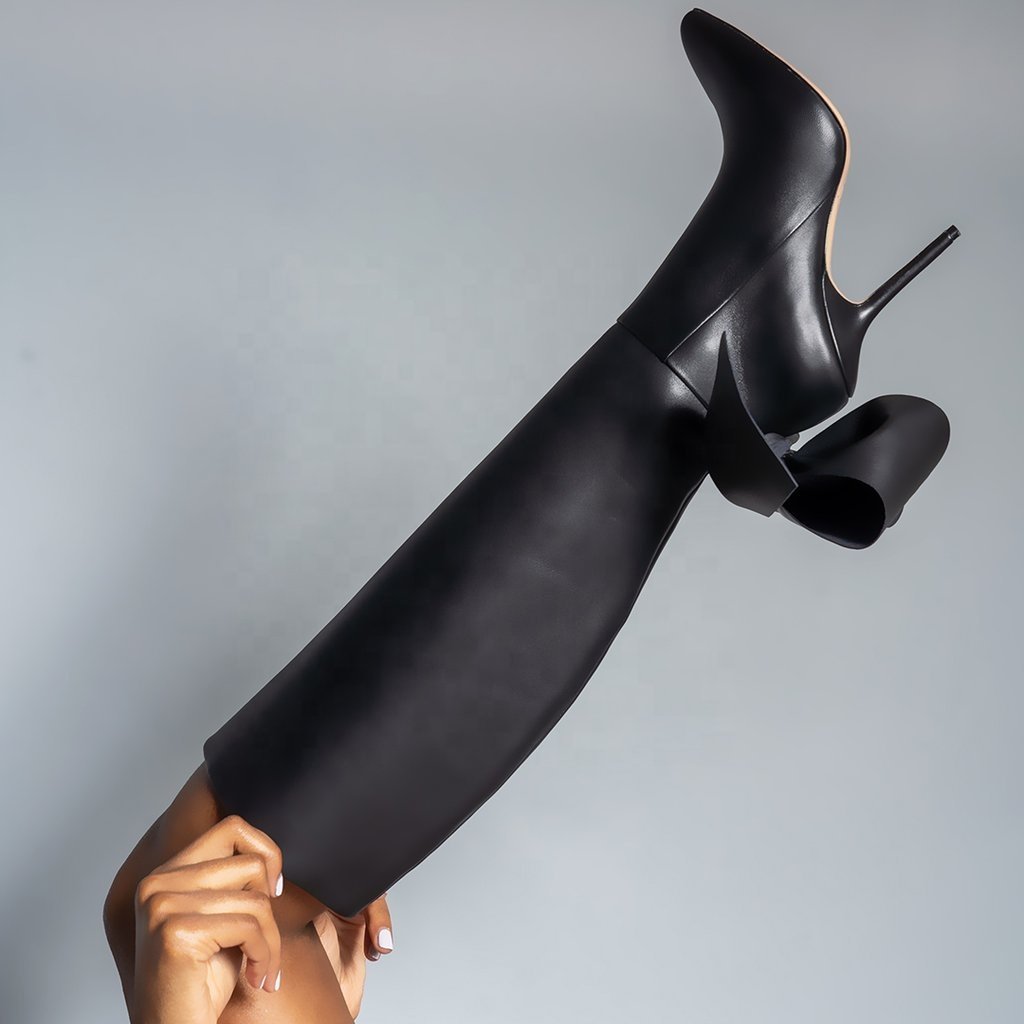 Knee high boots 2021 new design bow detail fashion trend women long boots shoes knee high boots