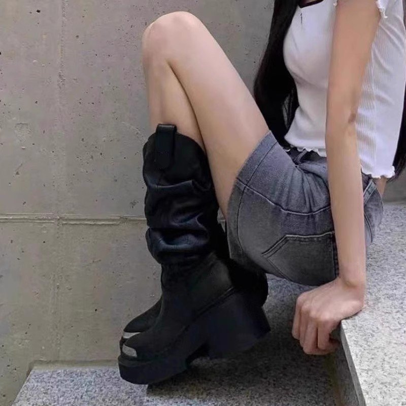 2024 Knee High Boots Pointed Toe Wide Calf Boots for Women Western Boots
