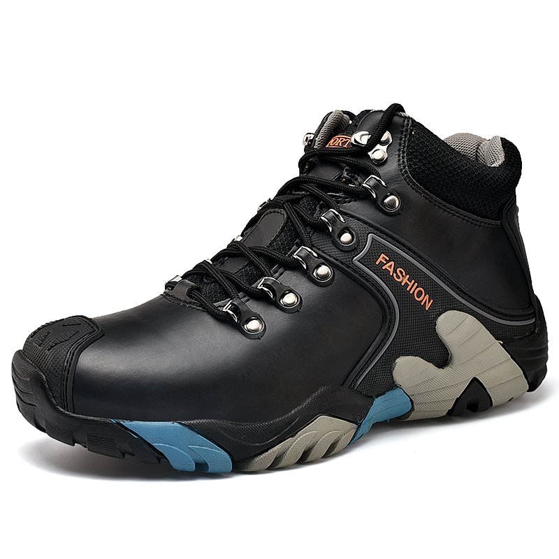Men Hiking Shoes Fashion High Top Men's Boots High Quality Waterproof Sneakers Genuine Leather Male Hiking Boots Size 46