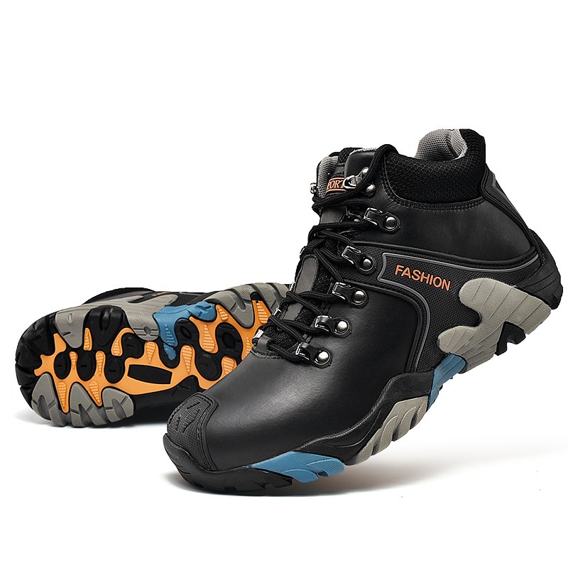 Men Hiking Shoes Fashion High Top Men's Boots High Quality Waterproof Sneakers Genuine Leather Male Hiking Boots Size 46