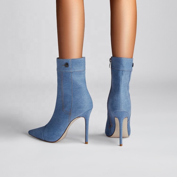 Women's Denim Ankle Boots Women's Fashion Wholesale High Quality shoes Women's Heel Fashion Short Boots