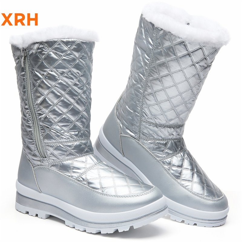 Wenzhou Factory Waterproof Zipper Anti-Slip High Top Lace Up Pu Upper Fur Lined Warm Women'S Women Snow Winter Boots For Women