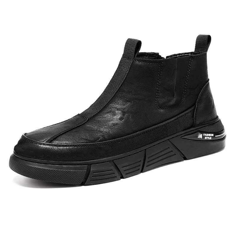 Martin Boots Men's Shoes New Breathable High-Top Leather Shoes Fashion Work Boots Casual Short Safety Boots For Men
