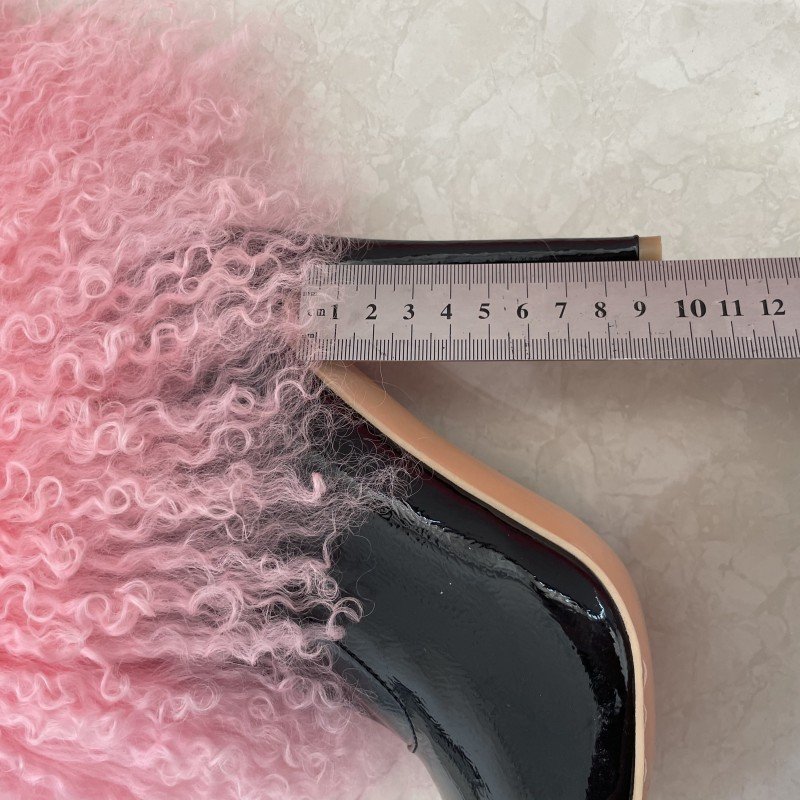 New Arrival Customized Color Hot Sale Colorful Women Snow Winter Boots Real Mongolian fur warm over-knee boots