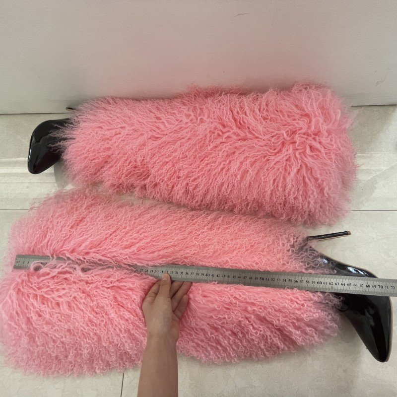 New Arrival Customized Color Hot Sale Colorful Women Snow Winter Boots Real Mongolian fur warm over-knee boots