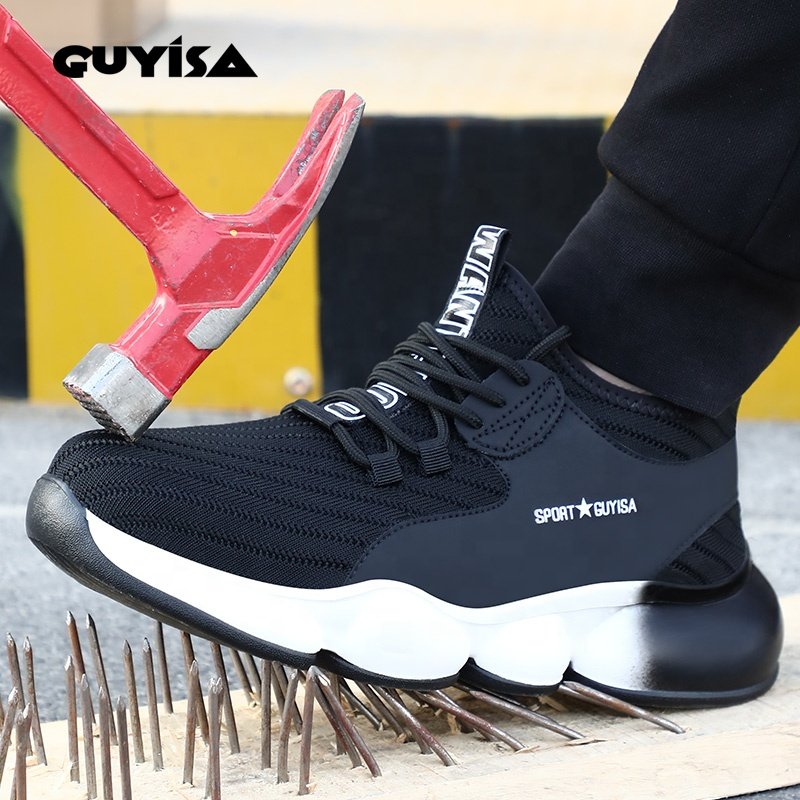 GUYISA fashion safety shoes Lightweight Steel Toe safety boots men's casual safety shoes for men