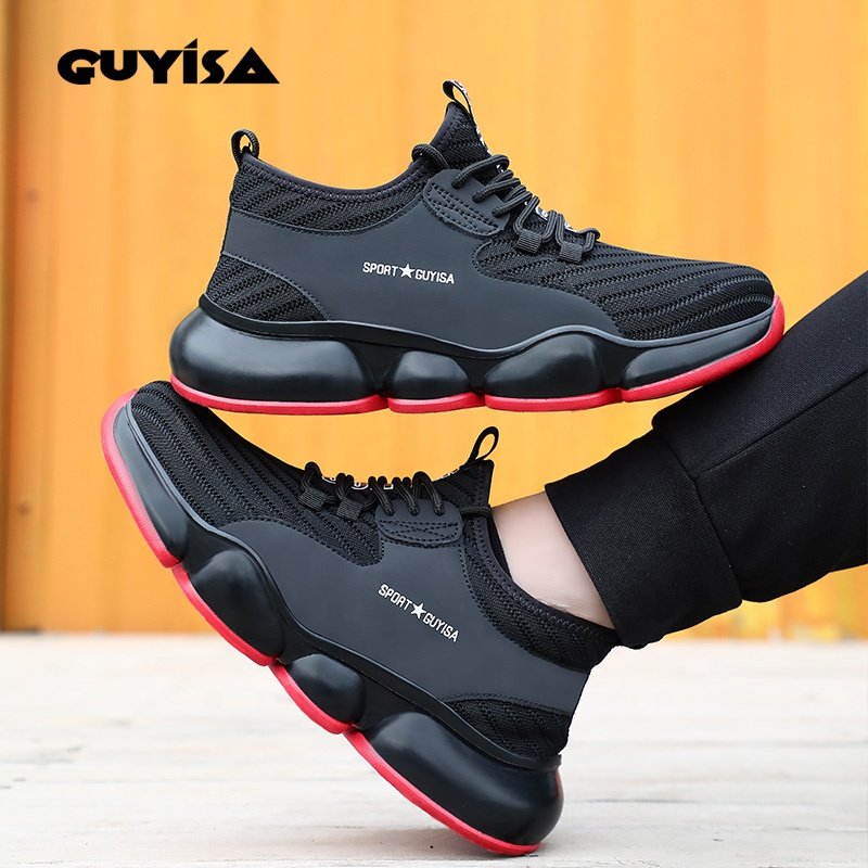 GUYISA fashion safety shoes Lightweight Steel Toe safety boots men's casual safety shoes for men