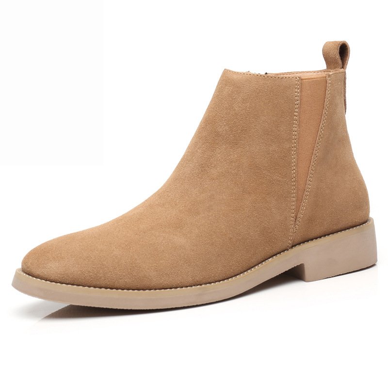 AMPLE New Arrival Retro Male Martin Boots Fashion Suede Leather Chelsea Boots for Men