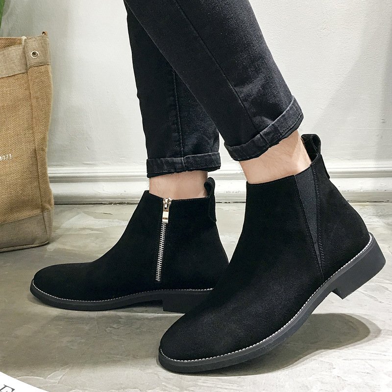 AMPLE New Arrival Retro Male Martin Boots Fashion Suede Leather Chelsea Boots for Men