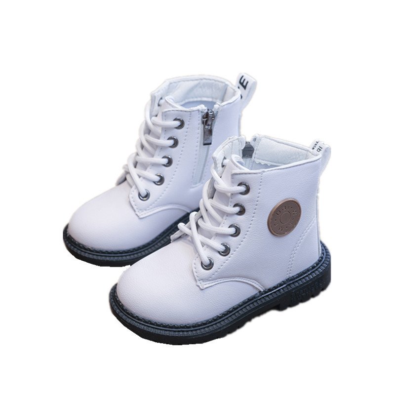 New Autumn Single Boot Soft Sole Leather Boots Children's Waterproof British Martin Boots