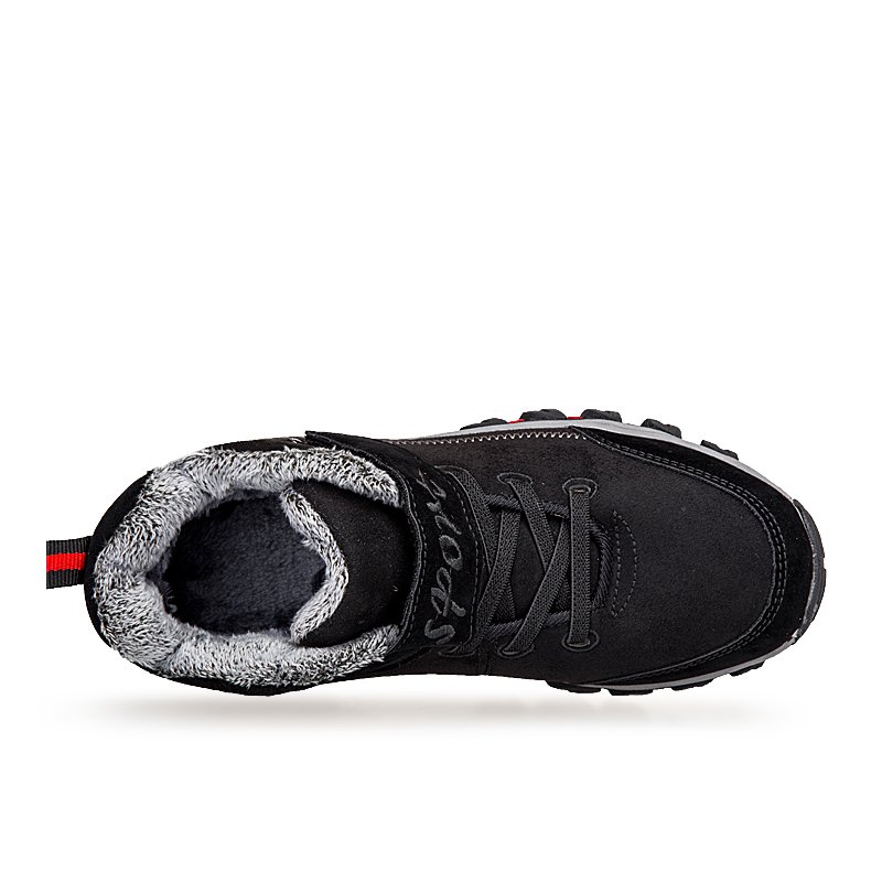 Unisex Fashion Black Casual Shoes Outdoor Ankle Boots Winter Waterproof Warm Men's Hiking Snow Boots