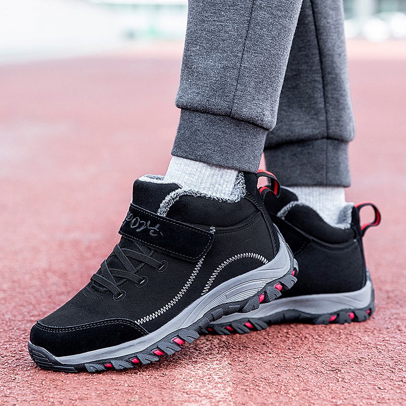 Unisex Fashion Black Casual Shoes Outdoor Ankle Boots Winter Waterproof Warm Men's Hiking Snow Boots