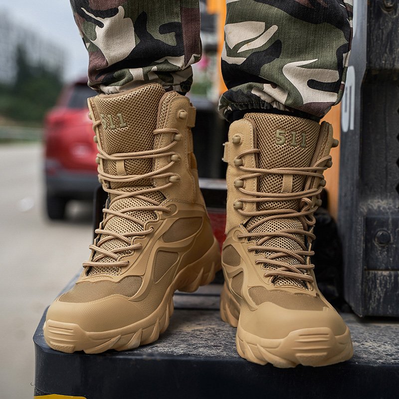 ODM Chile Hiking Tactical Combat Boots High-ankle Waterproof for Men Wear Resistant Cross-border Sand Black Adult MD Mesh 511