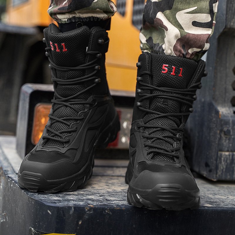 ODM Chile Hiking Tactical Combat Boots High-ankle Waterproof for Men Wear Resistant Cross-border Sand Black Adult MD Mesh 511