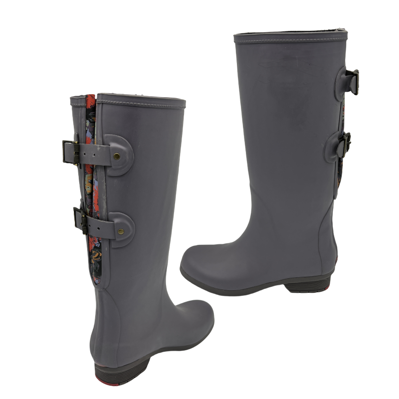 Wholesale Tall Beautiful Prints Rain Boot with Custom Logo Ladies Rubber Rain Boots for Woman