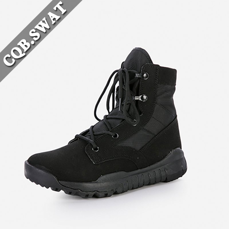 ZD-025 New Wear-proof Cow Suede Tactical Ankle Boots Black Hiking boots/combat boots non-slip for sale