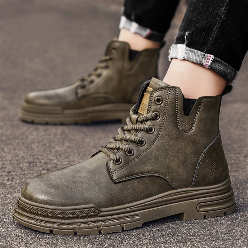 Autumn and winter trend men boots leather boots fashion casual high quality tide shoes
