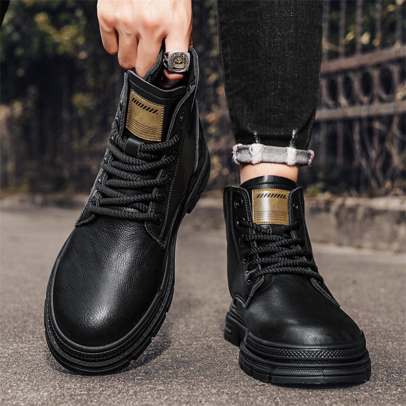 Autumn and winter trend men boots leather boots fashion casual high quality tide shoes