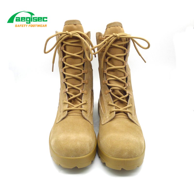 AEGISEC brand cow suede desert jungle boots slip oil resistant PU sole tactical security boots