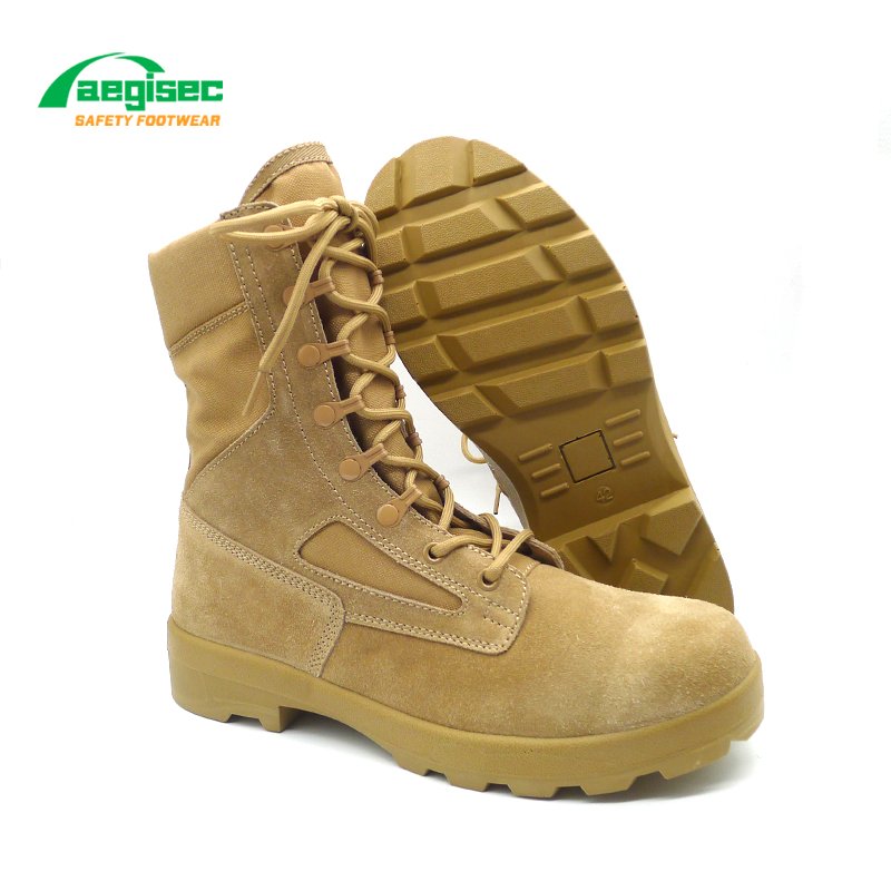 AEGISEC brand cow suede desert jungle boots slip oil resistant PU sole tactical security boots