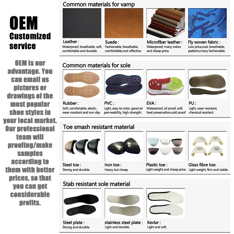 Good price mens and ladies steel toe cap anti clid oil slip skid industrial fashion work boots